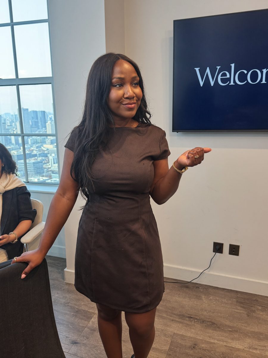 Rochelle presenting in her corporate job
